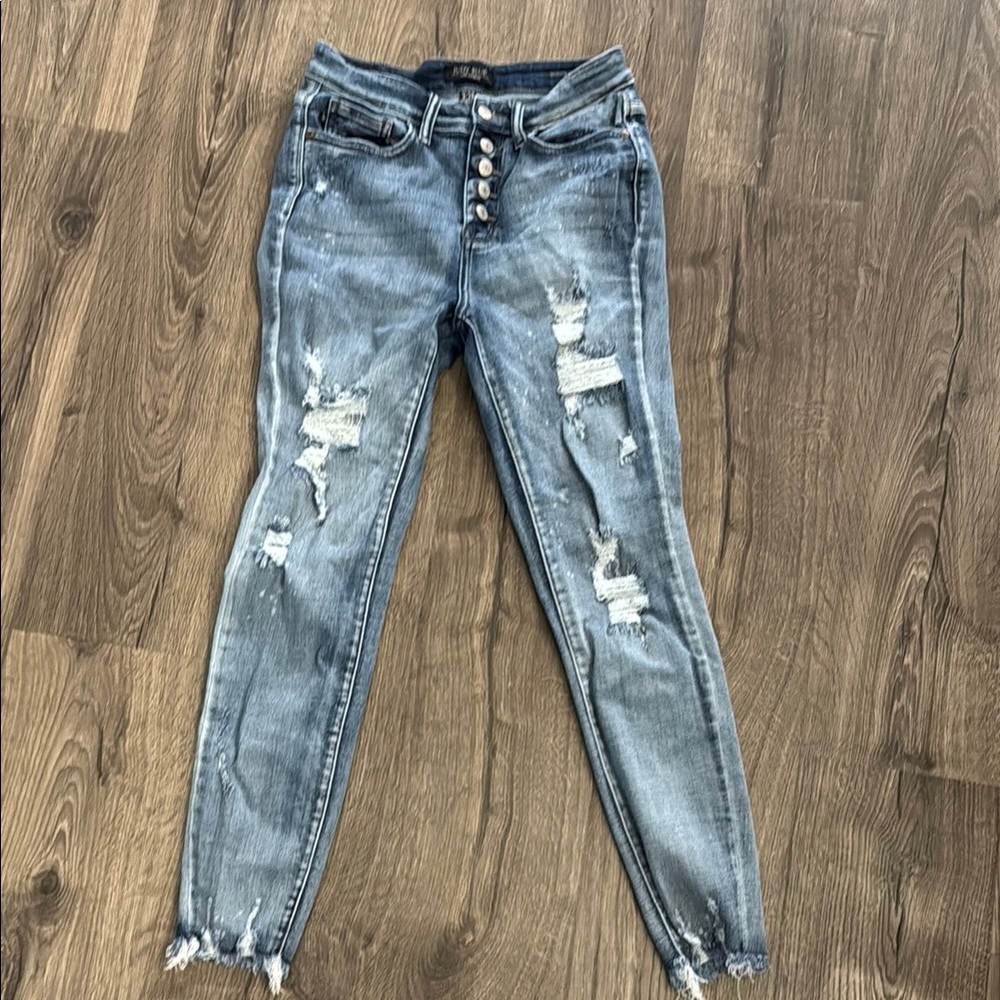 Judy Blue Distressed Button Fly Jeans